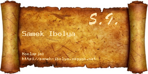 Samek Ibolya névjegykártya