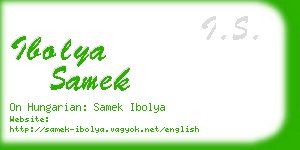 ibolya samek business card